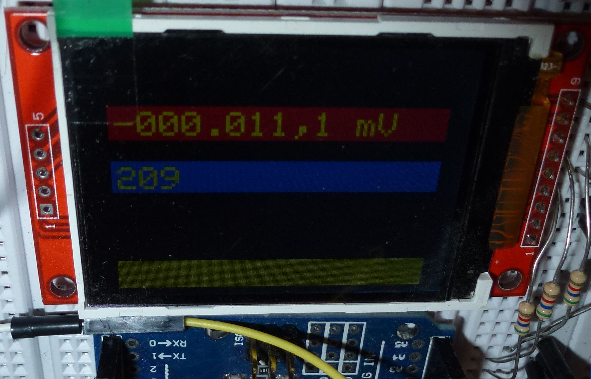 The same with the channel 209 configured as VDC, 6.5digits.