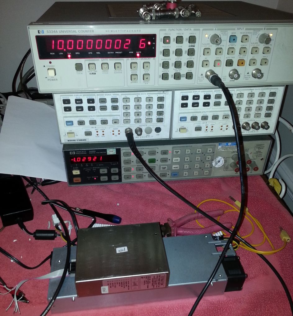 After adjustement against the rubidium reference standard.