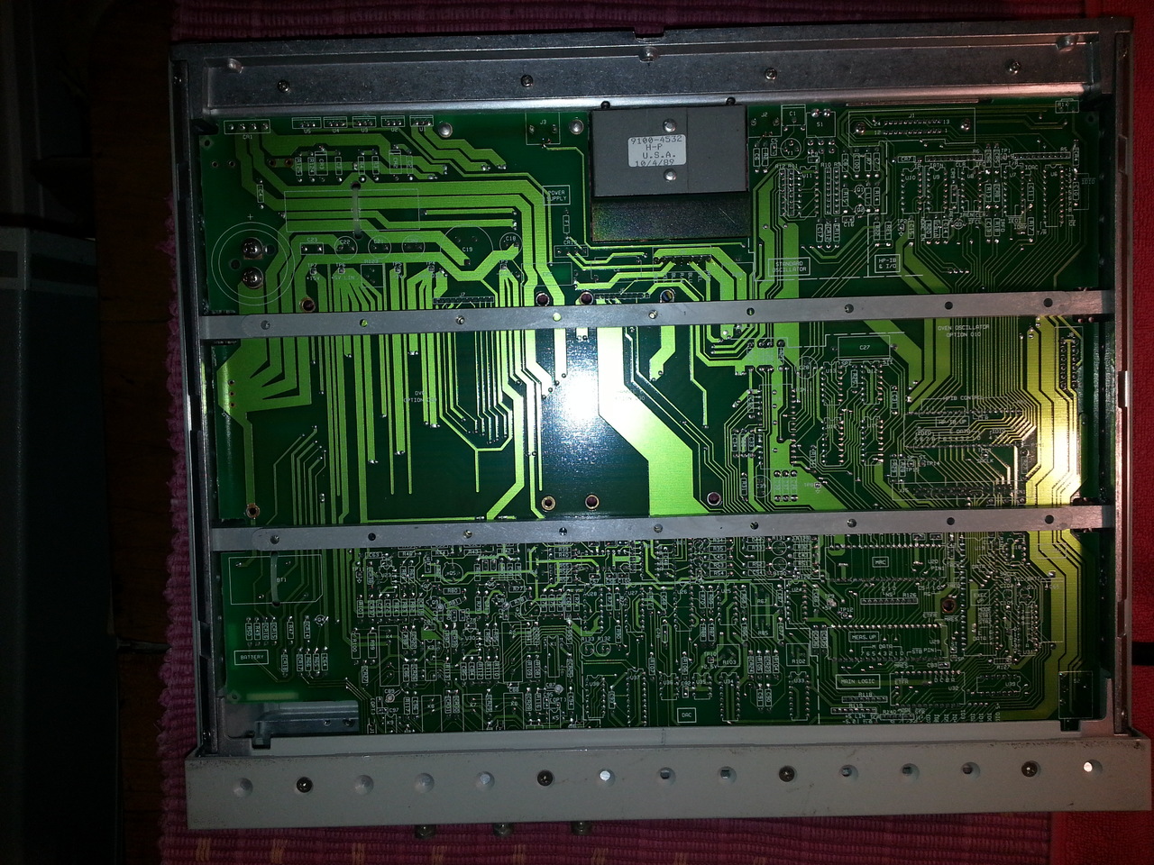 The bottom view of the PCB.