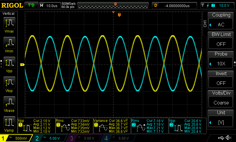 Measuring the turn-ratios of the T1050 transformer.